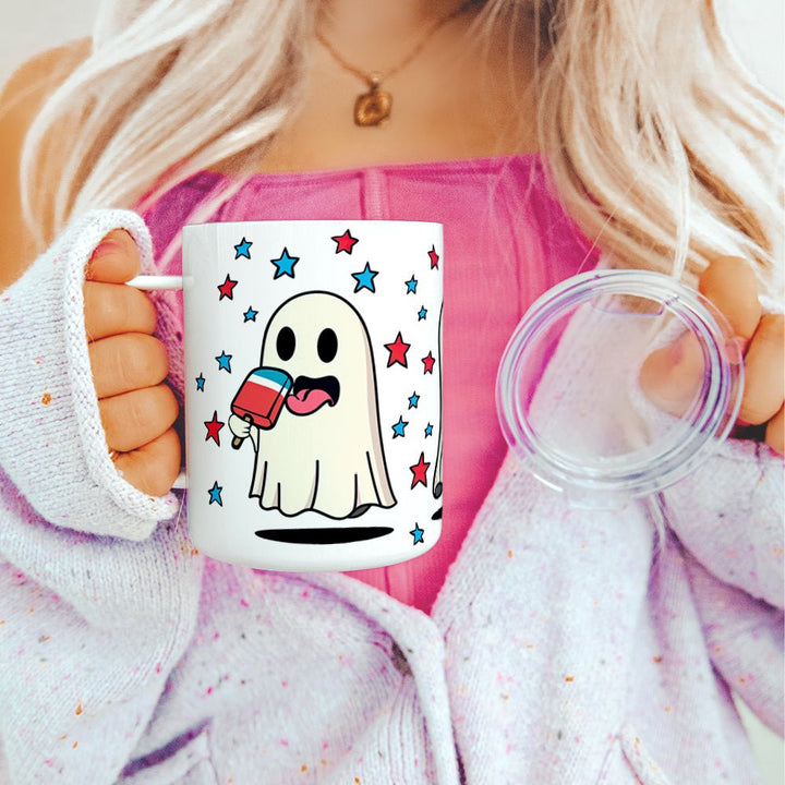 Summer Ghosts Insulated Travel Mug - Loftipop