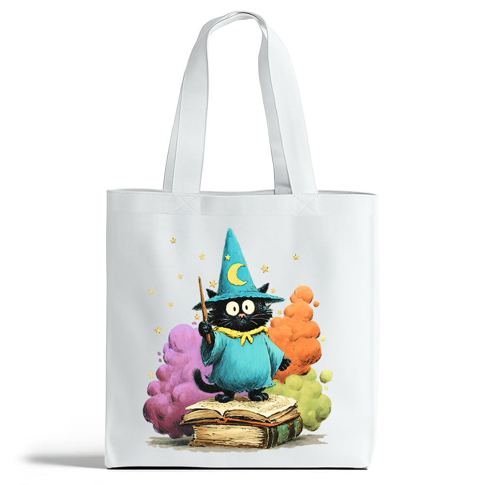 Bookish Wizard Cat Tote Bag
