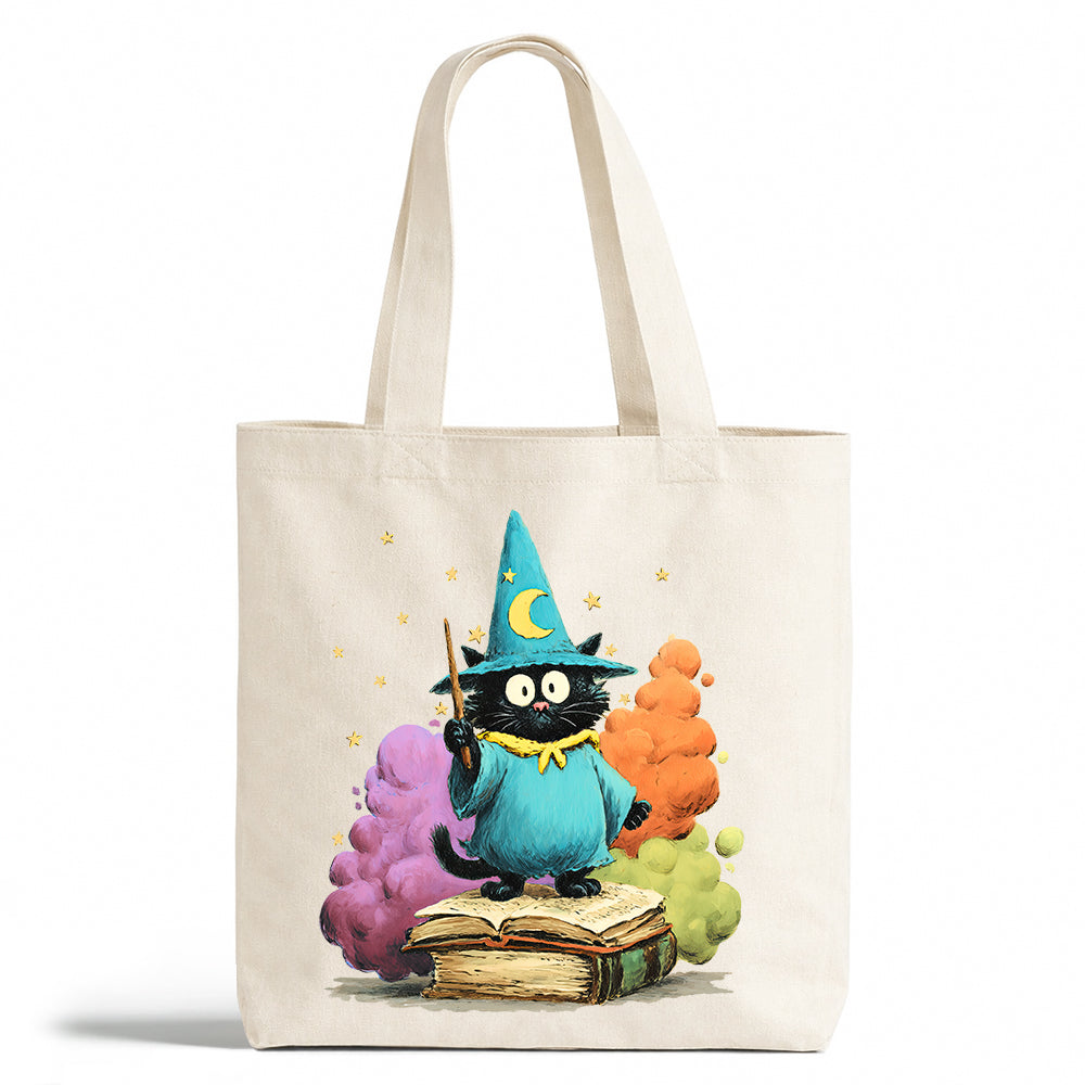 Bookish Wizard Cat Tote Bag