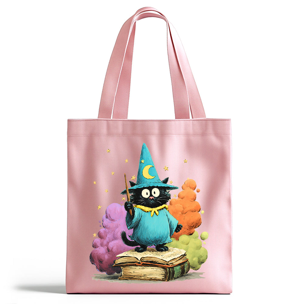 Bookish Wizard Cat Tote Bag