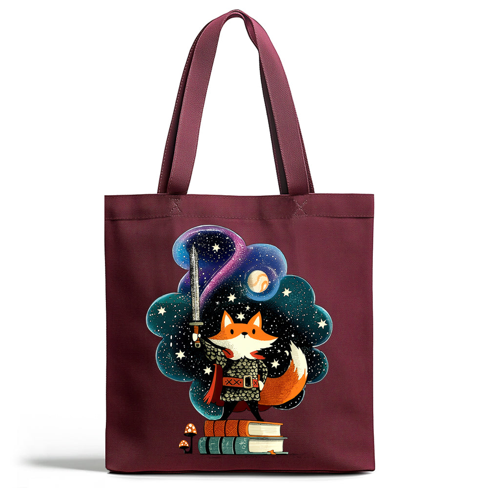 Bookish Fox Knight Tote Bag