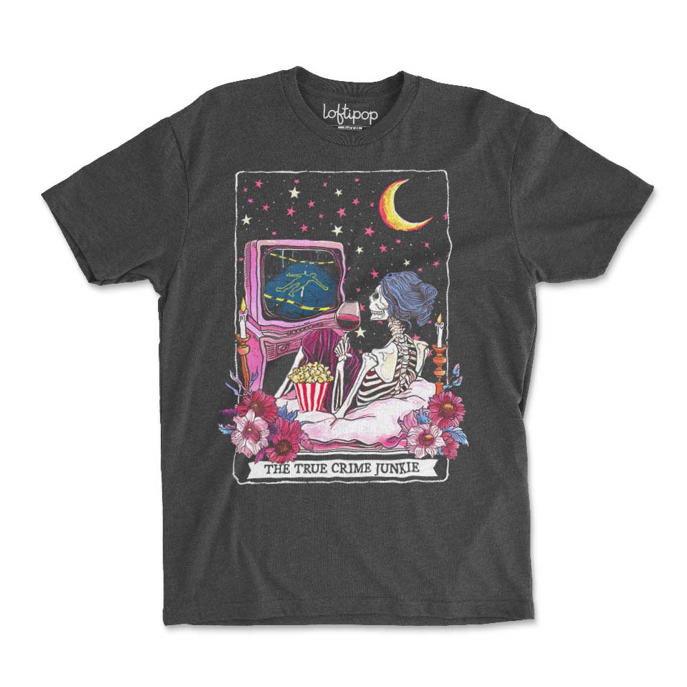 The True Crime Junkie Tarot Crewneck Tshirt - Loftipop