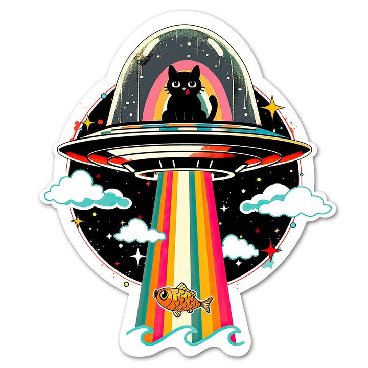 UFO Space Cat Sticker - Loftipop
