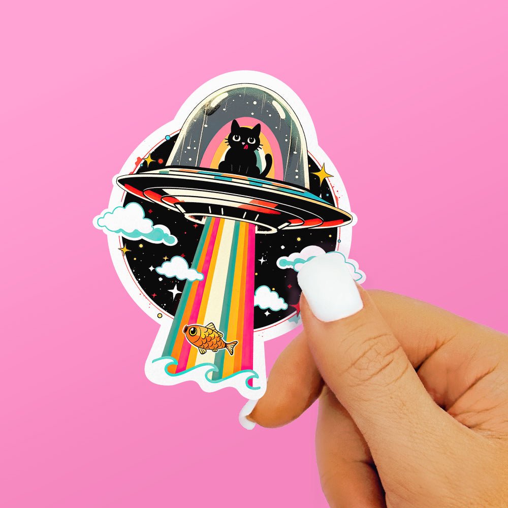 UFO Space Cat Sticker - Loftipop