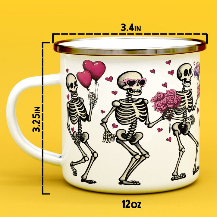 Valentine Dancing Skeletons Camp Mug - Loftipop