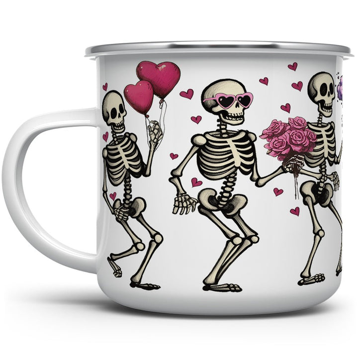 Valentine Dancing Skeletons Camp Mug - Loftipop