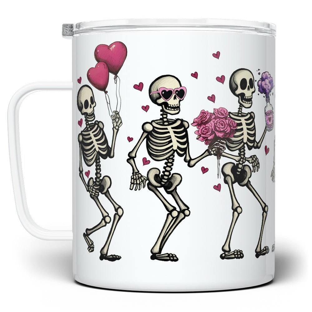 Valentine Dancing Skeletons Insulated Travel Mug - Loftipop
