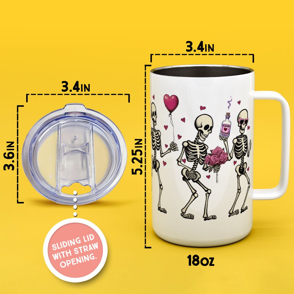 Valentine Dancing Skeletons Insulated Travel Mug - Loftipop