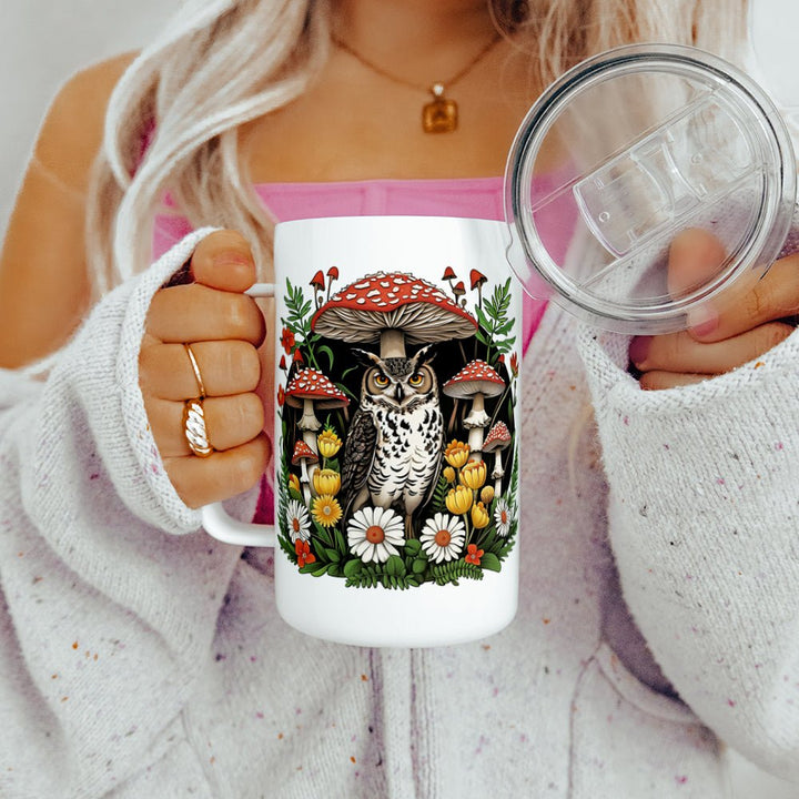 Woodland Forest Owl Insulated Travel Mug - Loftipop