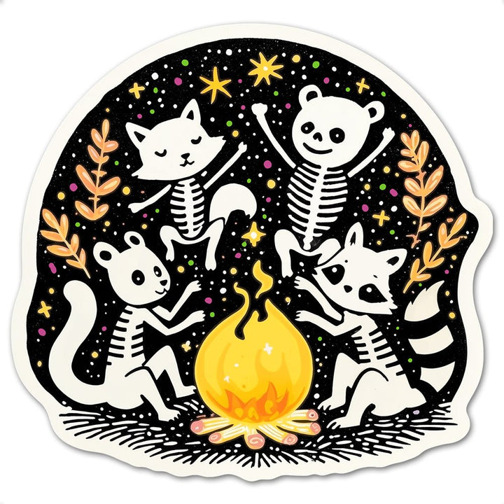 Woodland Skeleton Animals Sticker - Loftipop